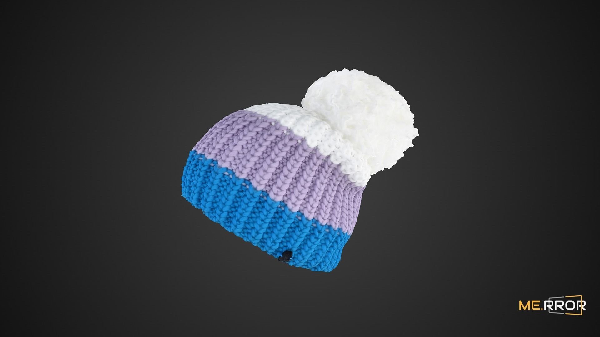 3 Color Knit Hat 3D model_8