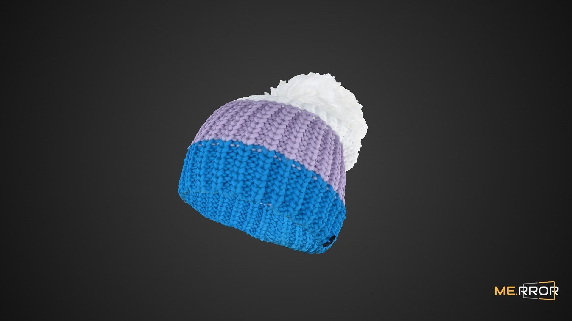 3 Color Knit Hat 3D model_6