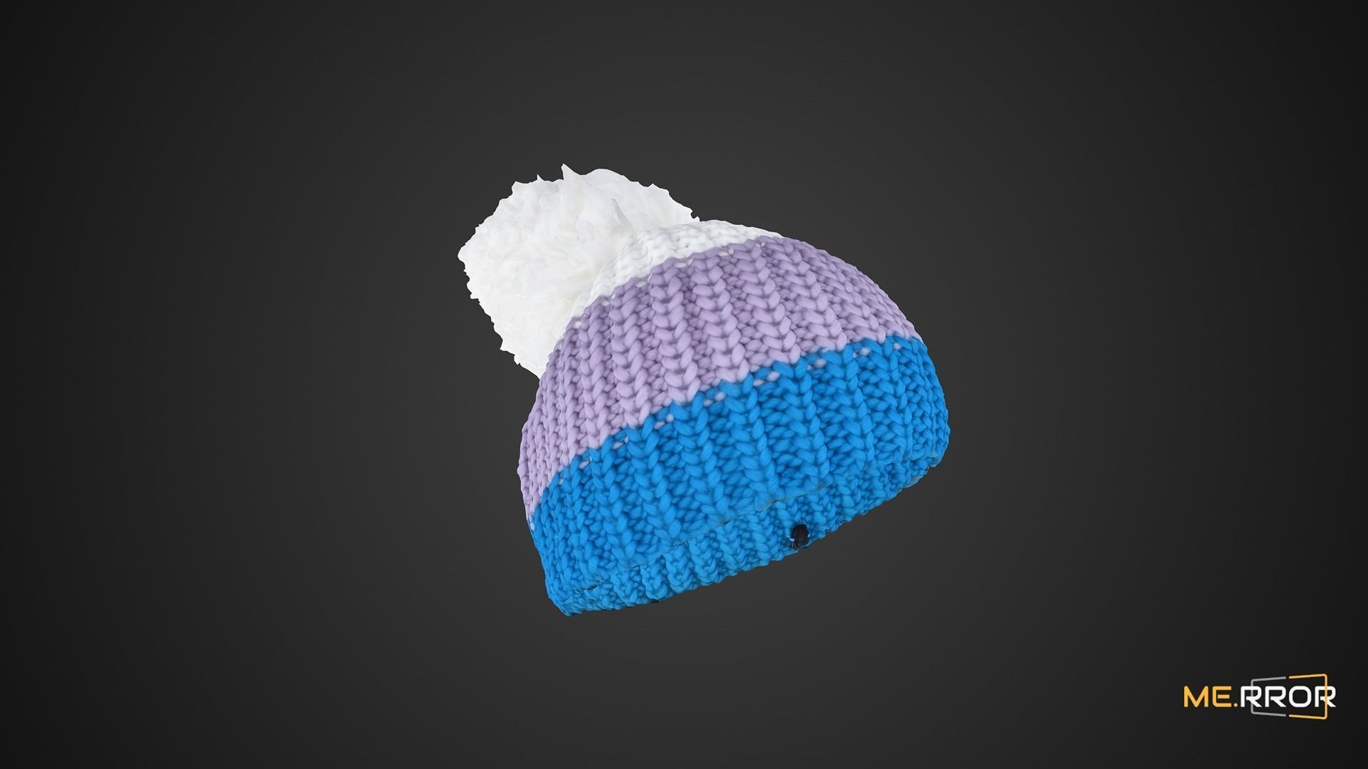 3 Color Knit Hat 3D model_5