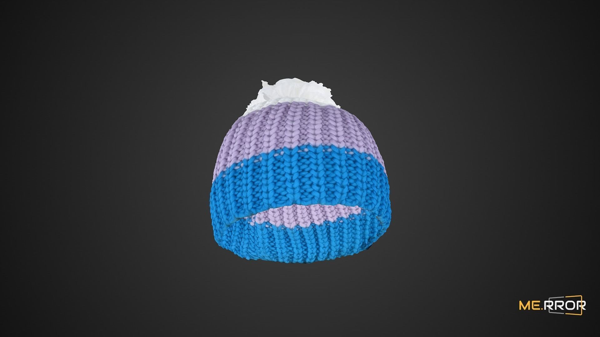 3 Color Knit Hat 3D model_1