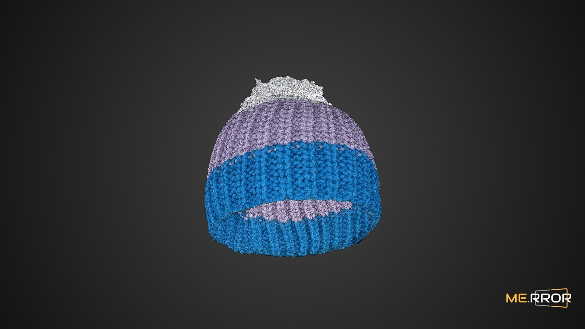 3 Color Knit Hat 3D model_2
