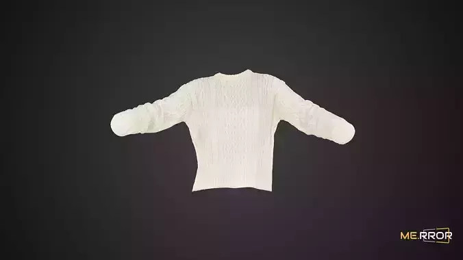 White Knit Sweater 3D model