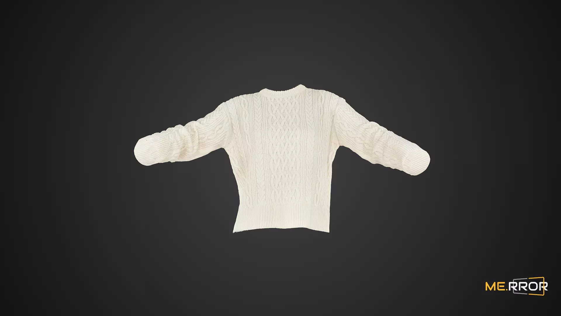 White Knit Sweater 3D model_0