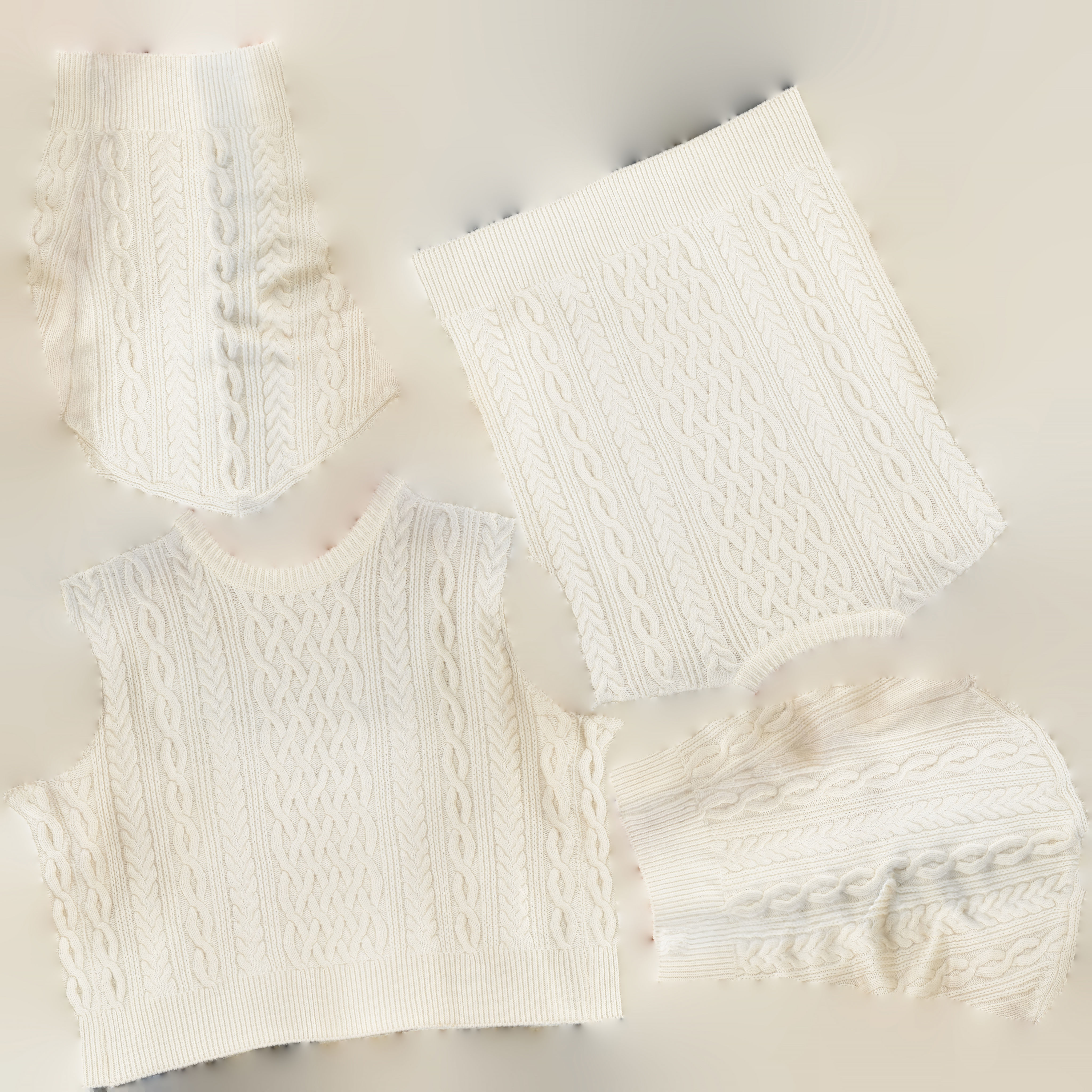 White Knit Sweater 3D model_14