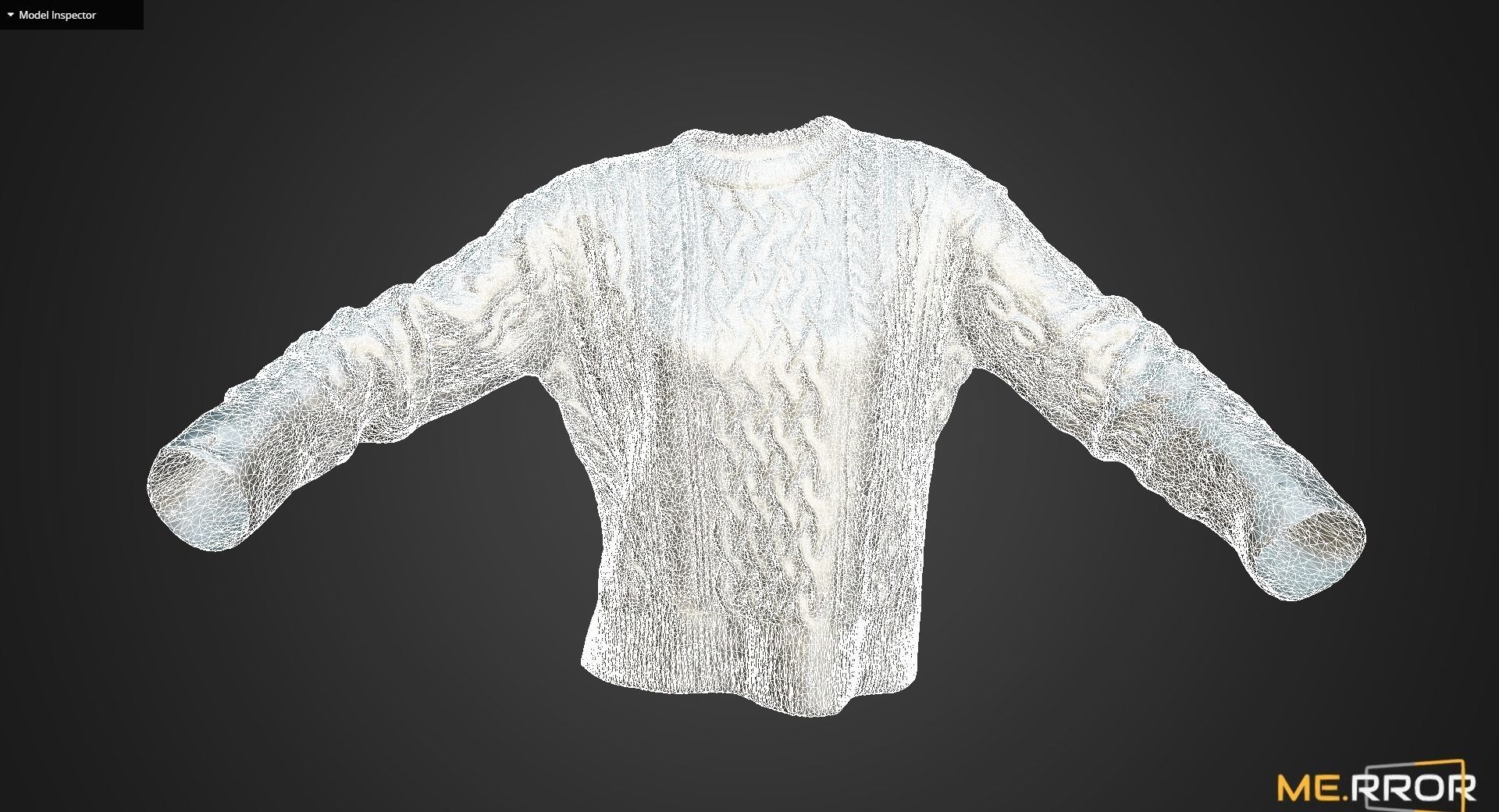 White Knit Sweater 3D model_10