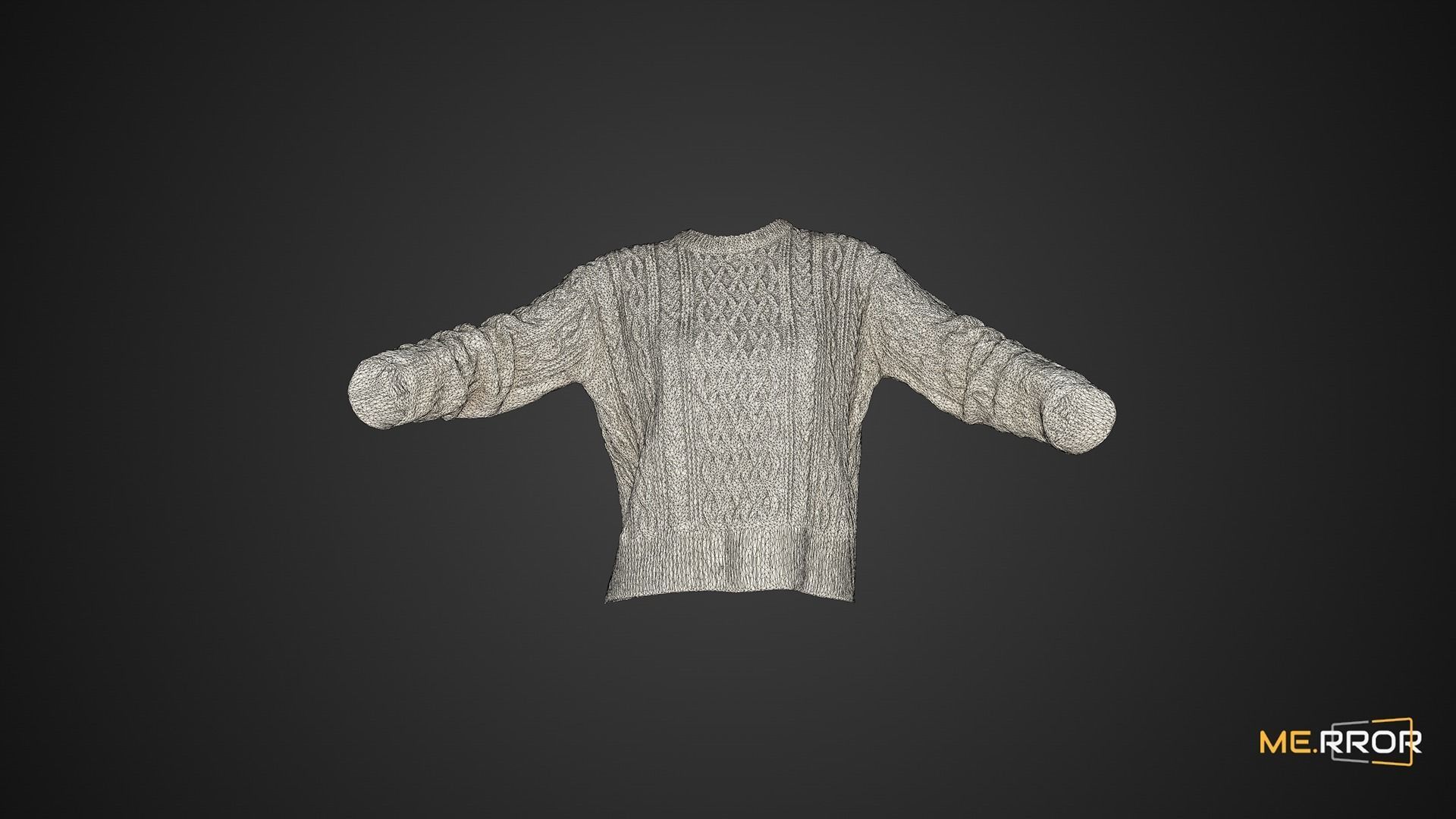 White Knit Sweater 3D model_1