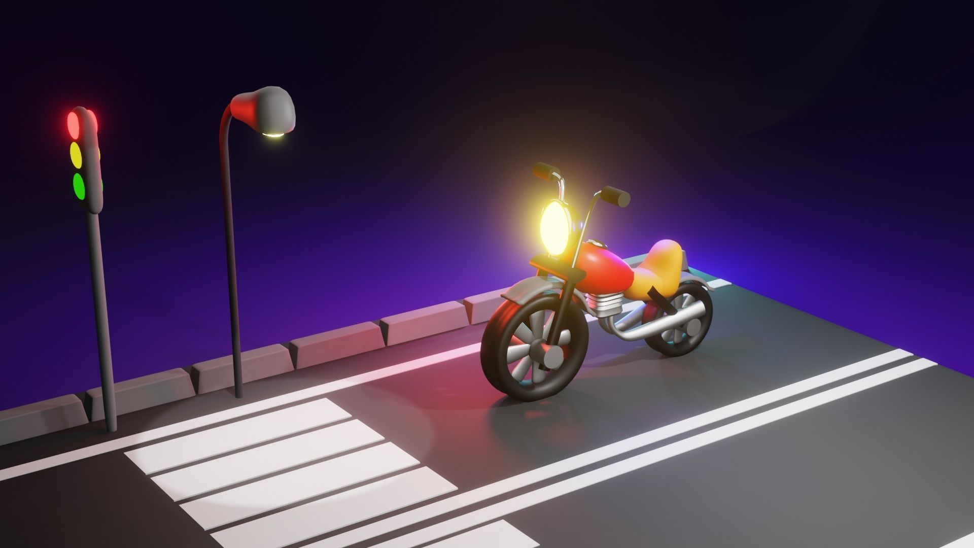 biker Low-poly 3D model_5