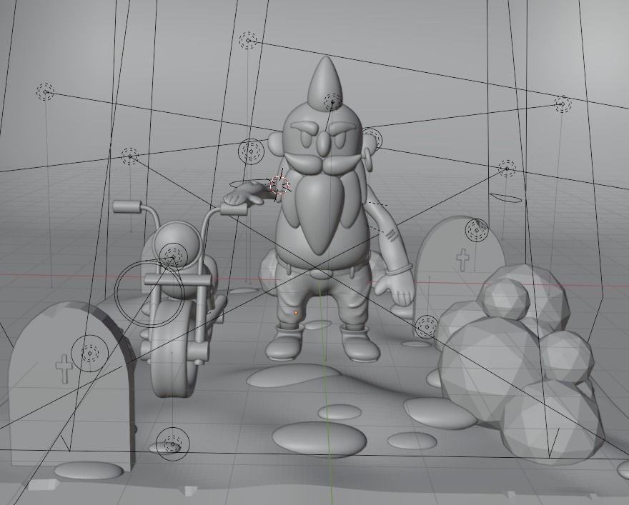 biker Low-poly 3D model_3