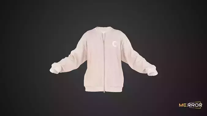 Ivory Knit Zip Up 3D model