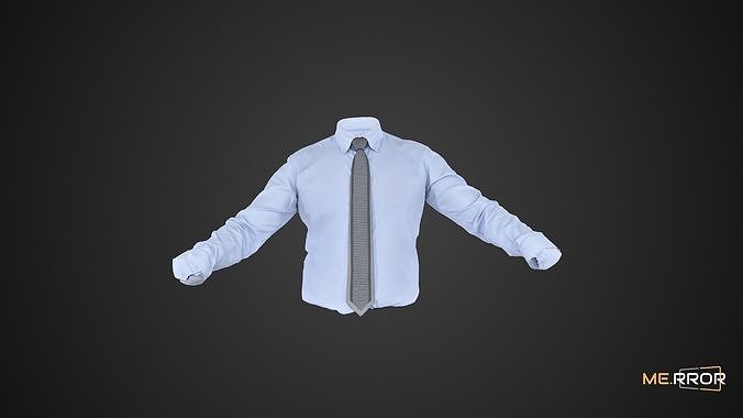 Skyblue Shirts and Tie 3D model