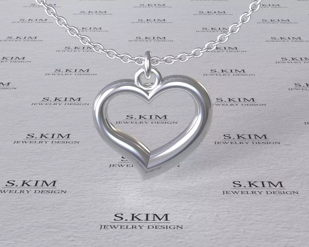 Heart pendant 3D print model