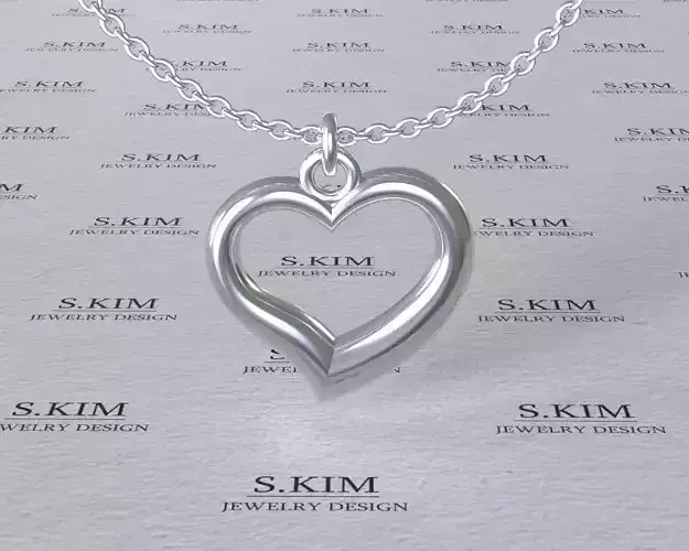 Heart pendant 3D print model