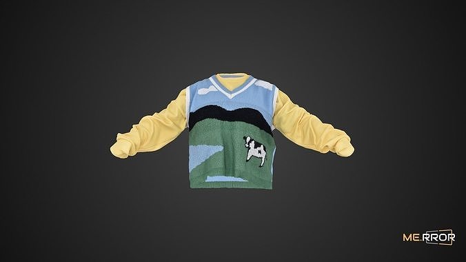 Knit Vest and Sweatshirts 3D model