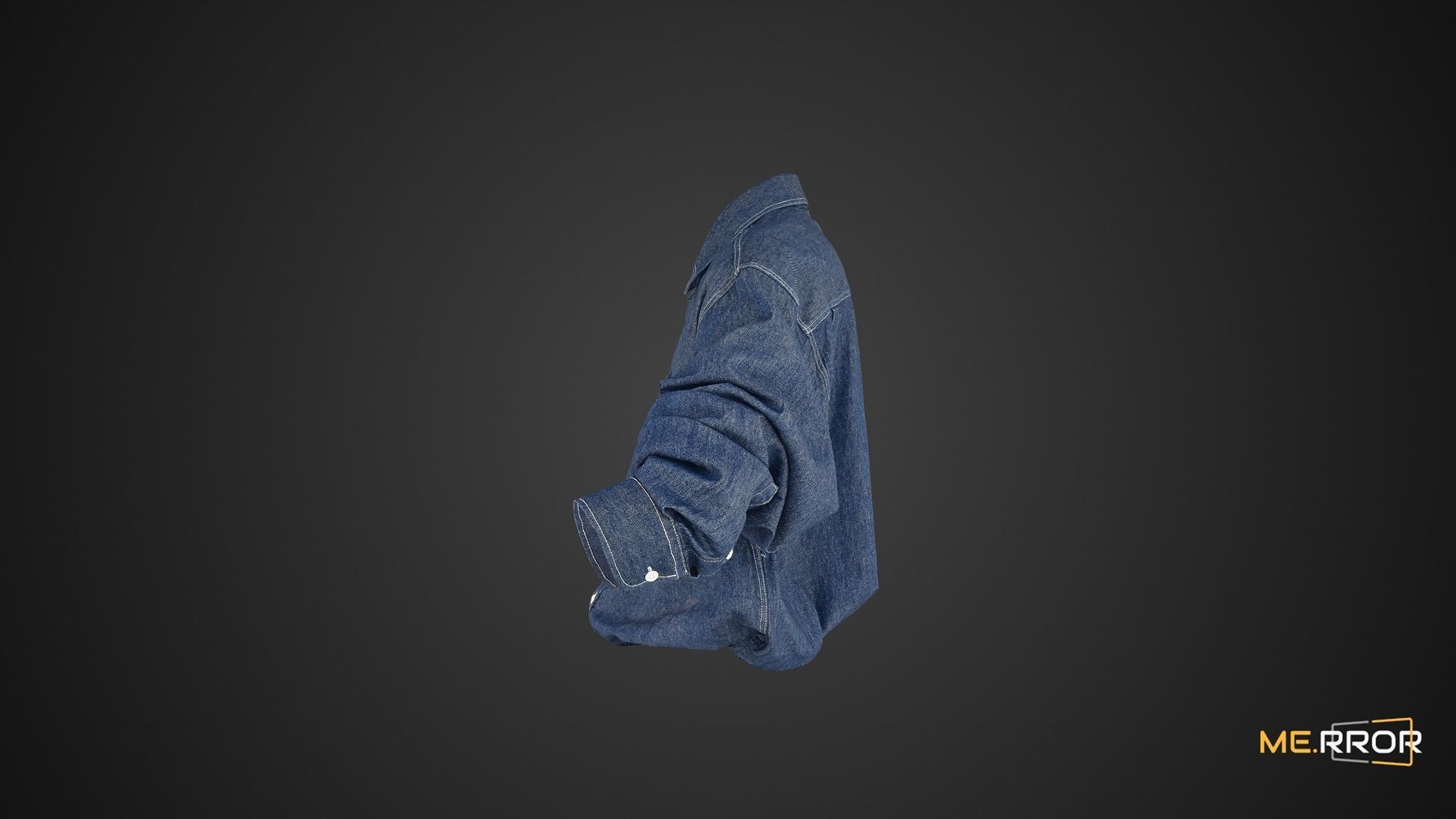 Blue Denim Shirts 3D model_8