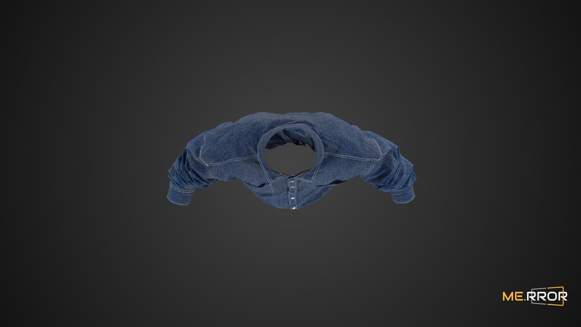 Blue Denim Shirts 3D model_9