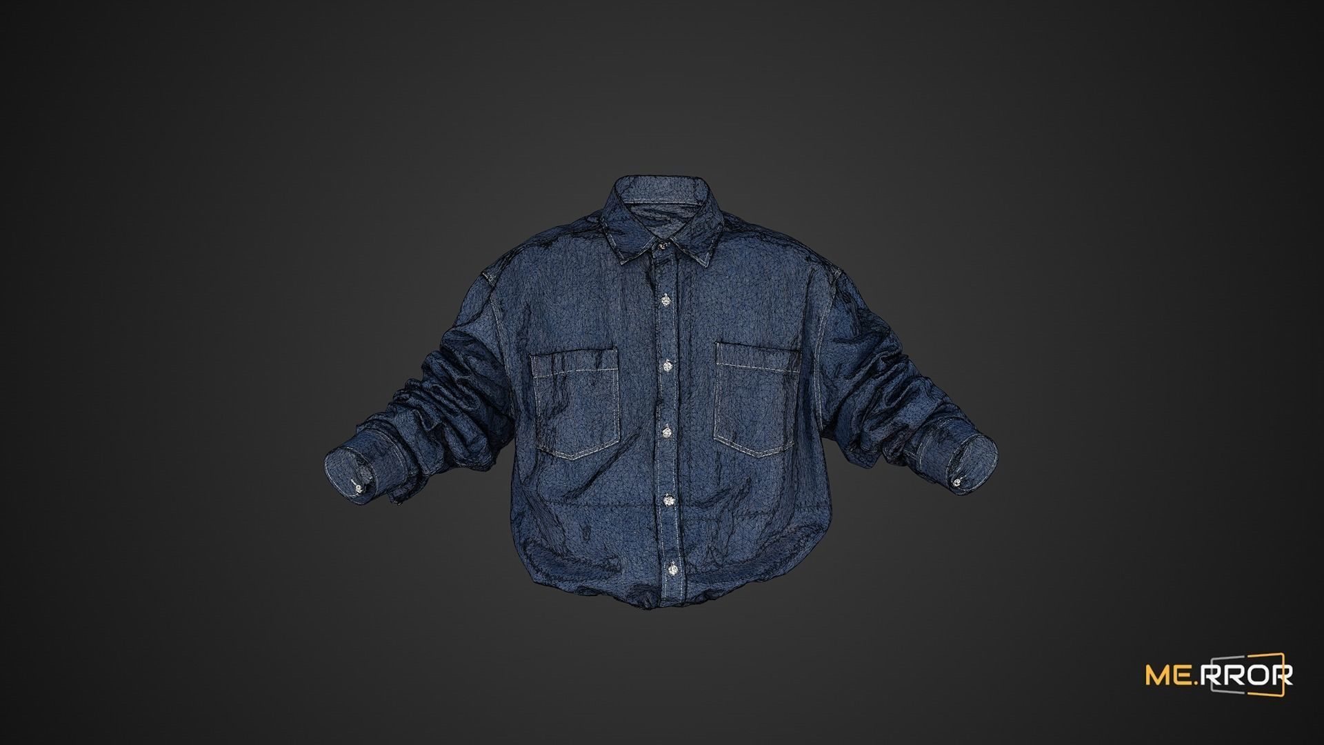 Blue Denim Shirts 3D model_1