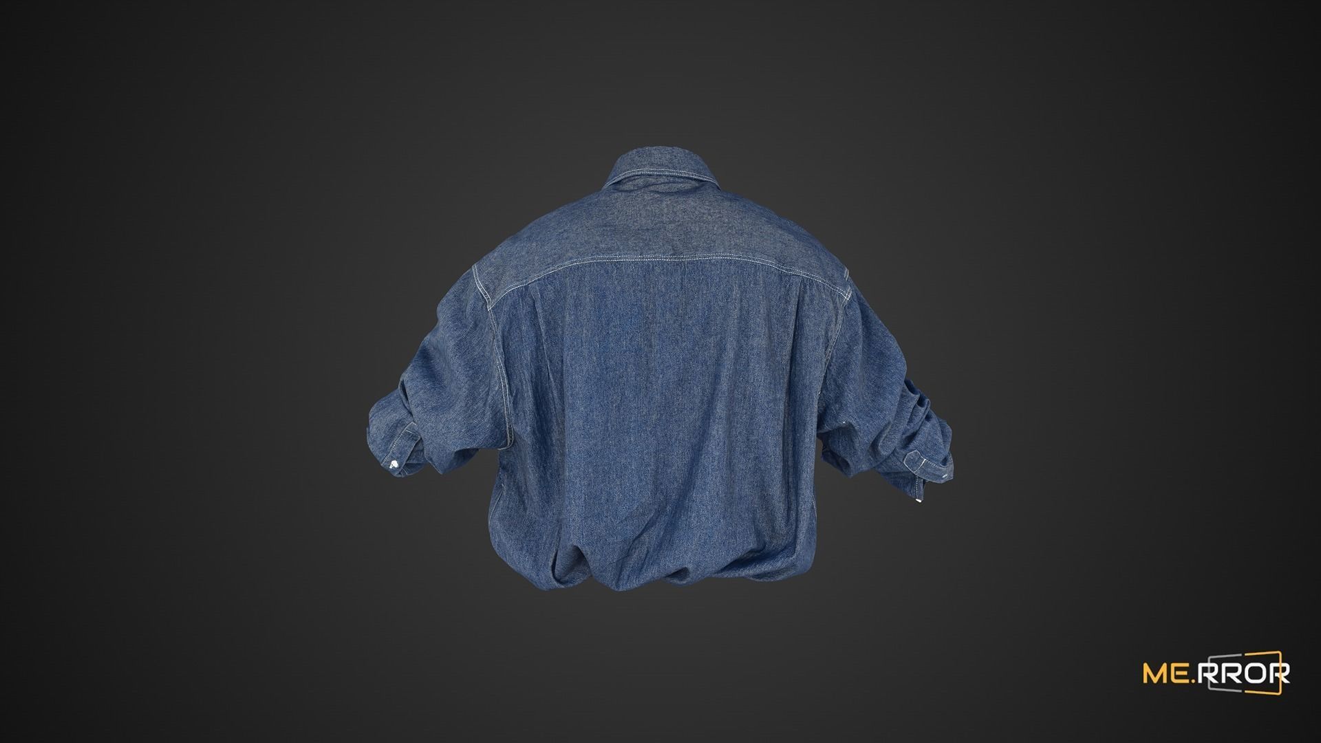 Blue Denim Shirts 3D model_2