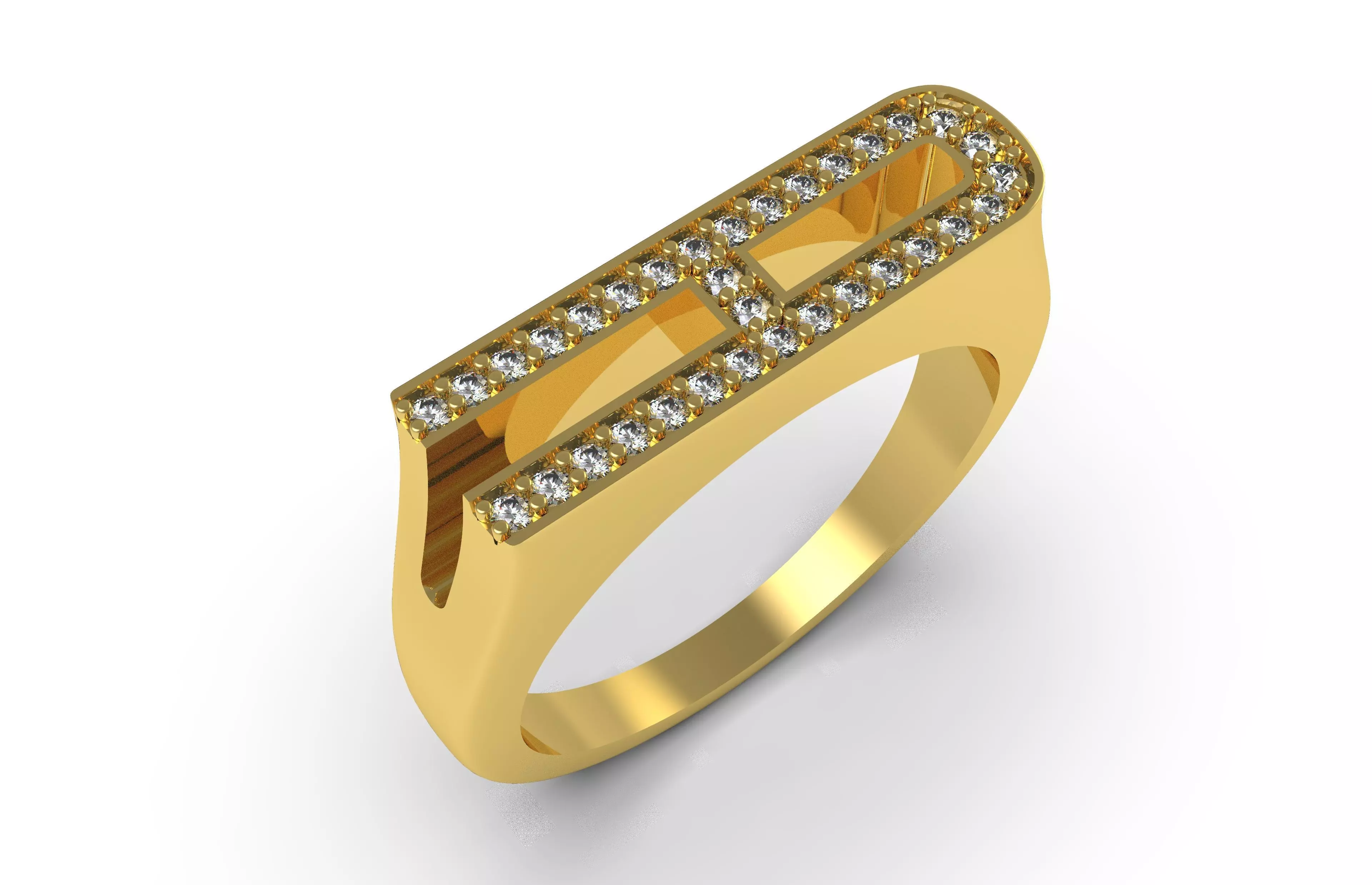 Alphabet A Diamond Ring 3D print model