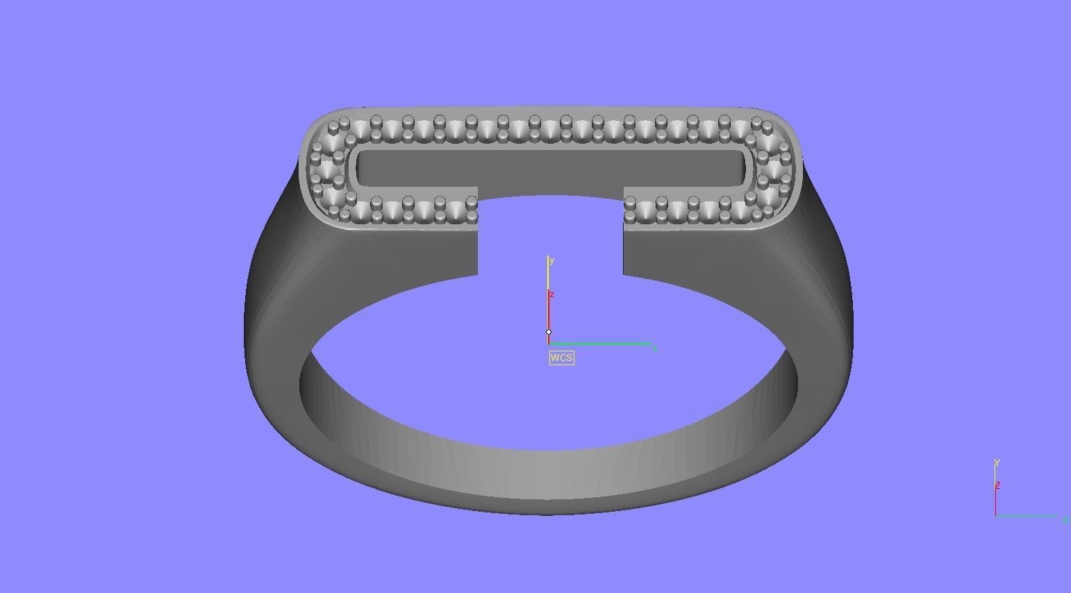 Alphabet C Diamond Ring 3D print model_14