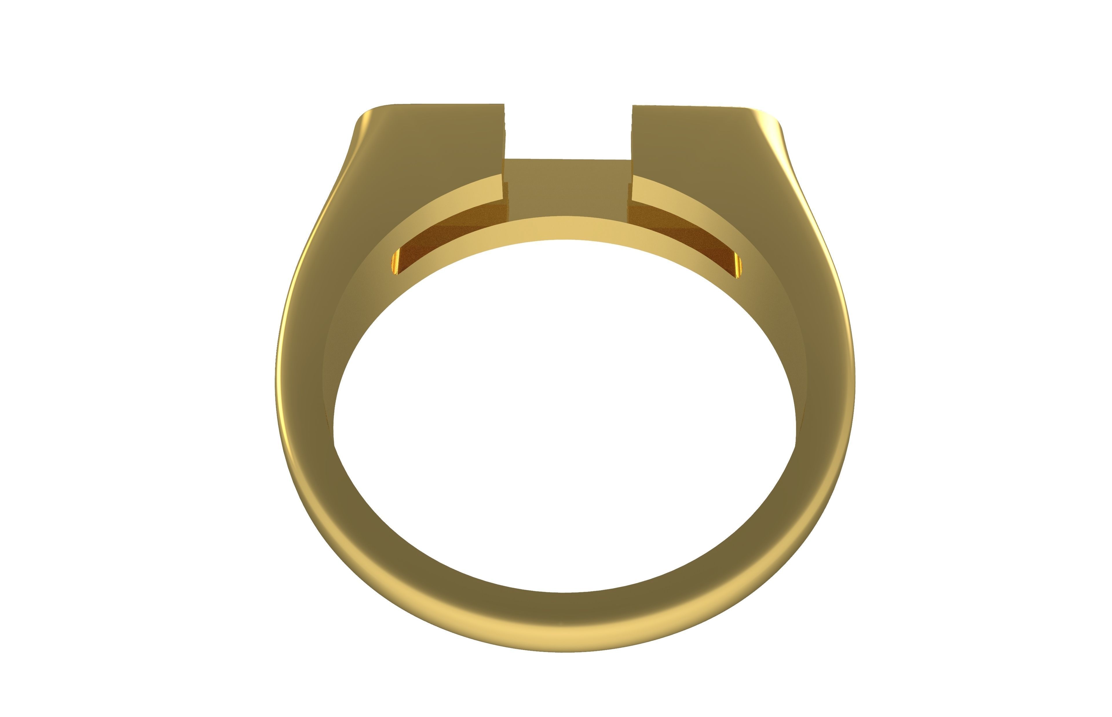 Alphabet C Diamond Ring 3D print model_12