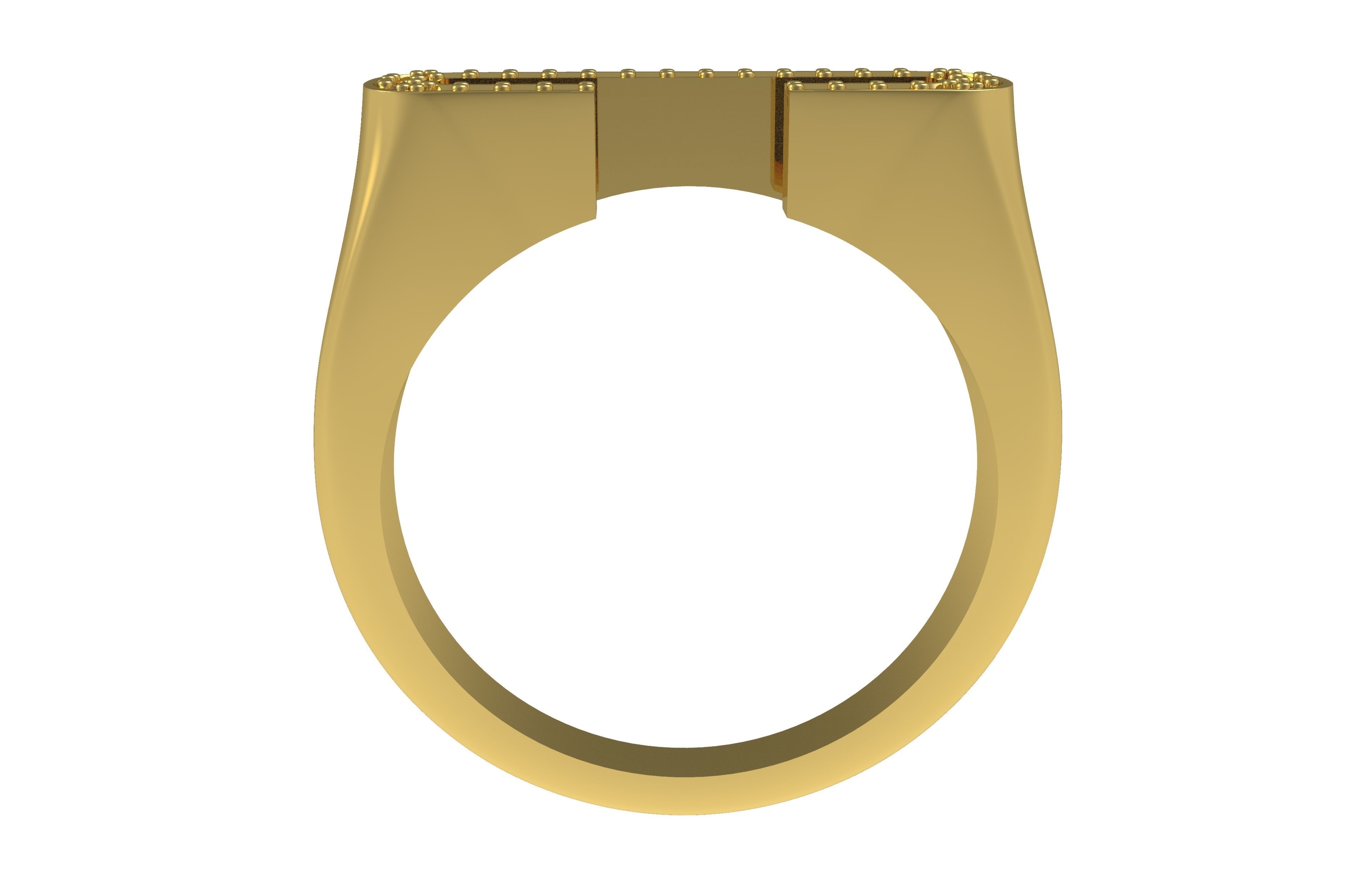 Alphabet C Diamond Ring 3D print model_11