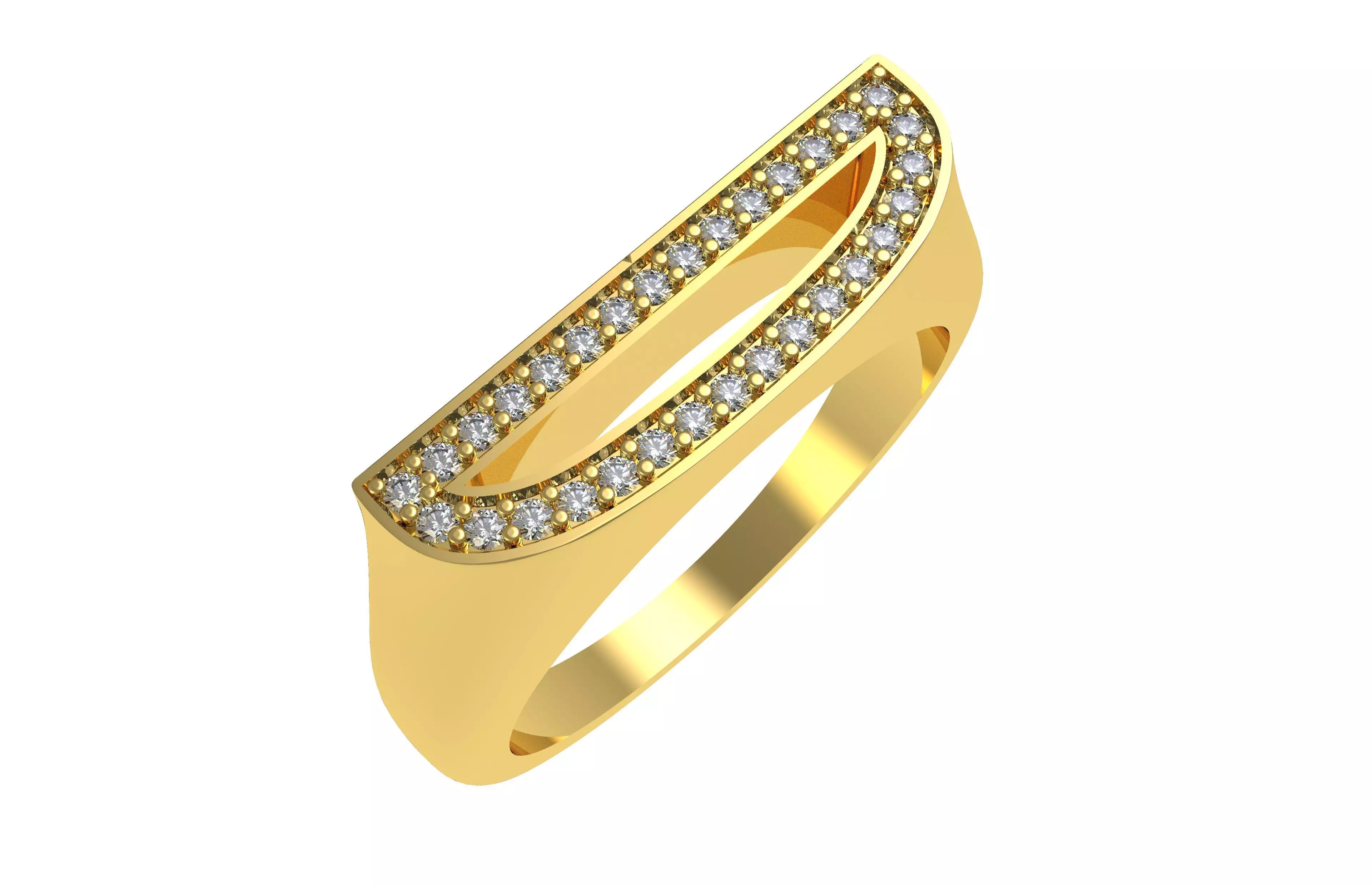 Alphabet D Diamond Ring 3D print model
