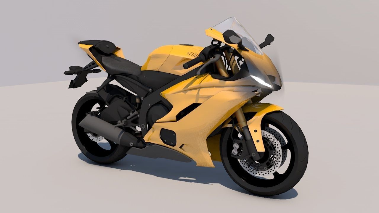 Yamaha YZF 6 3D model - Heavy Bike - Sports Bikes LowPoly Low-poly 3D model_1