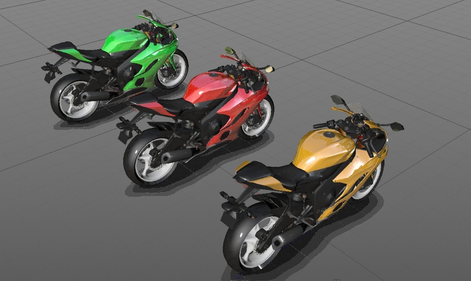 Yamaha YZF 6 3D model - Heavy Bike - Sports Bikes LowPoly Low-poly 3D model_11