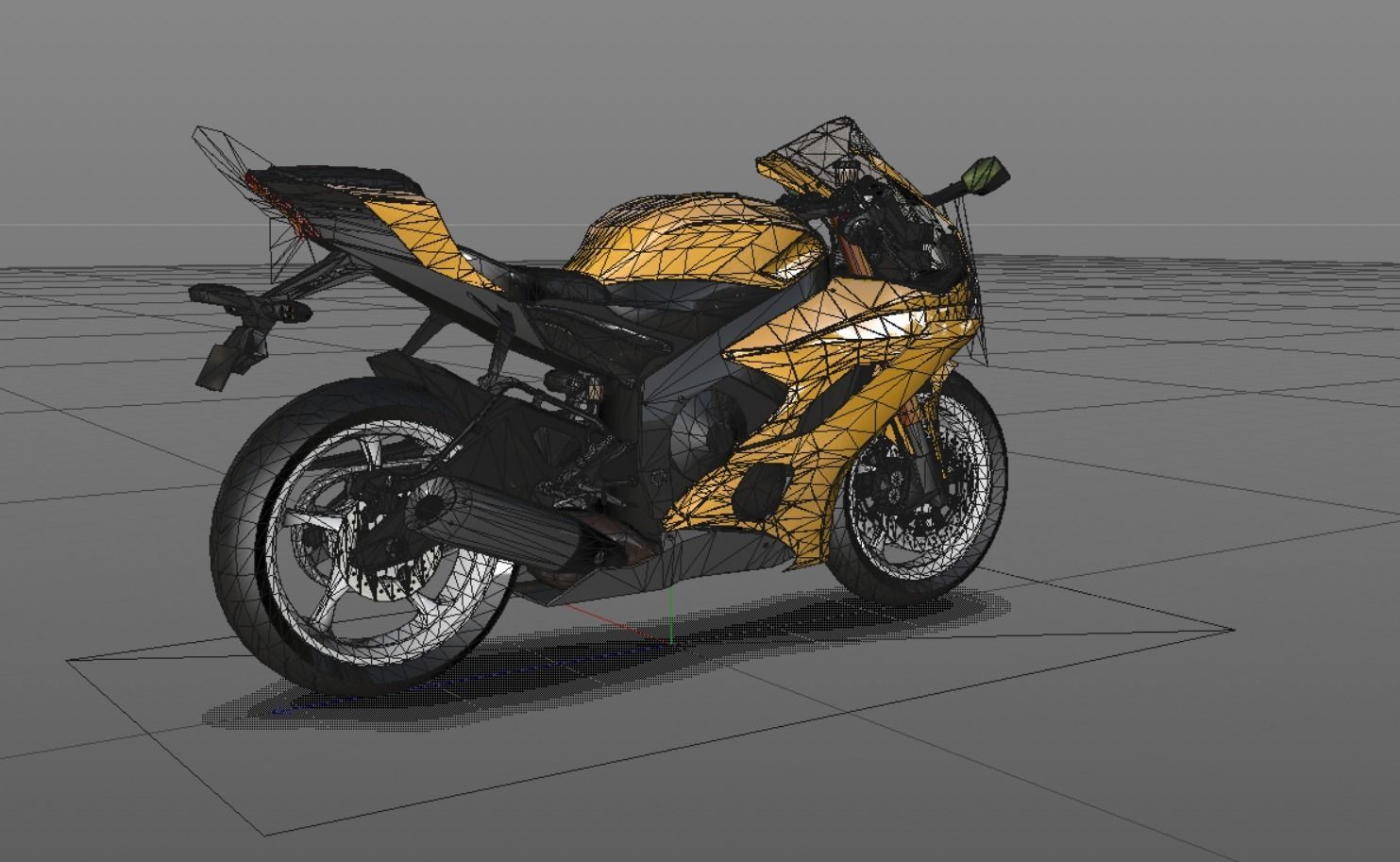 Yamaha YZF 6 3D model - Heavy Bike - Sports Bikes LowPoly Low-poly 3D model_9
