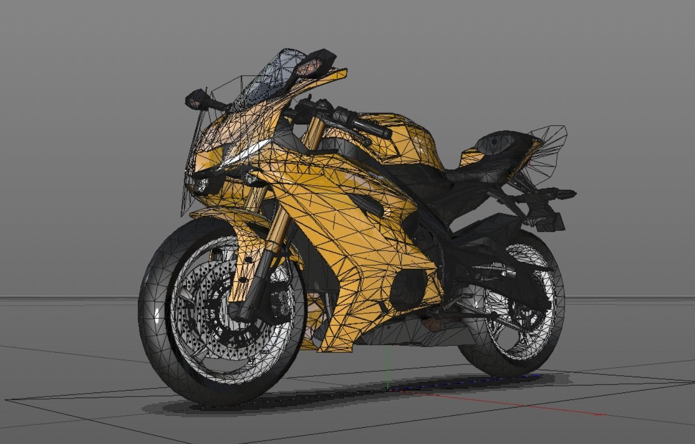 Yamaha YZF 6 3D model - Heavy Bike - Sports Bikes LowPoly Low-poly 3D model_7