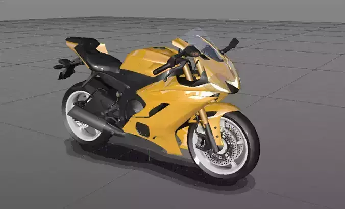 Yamaha YZF 6 3D model - Heavy Bike - Sports Bikes LowPoly Low-poly 3D model