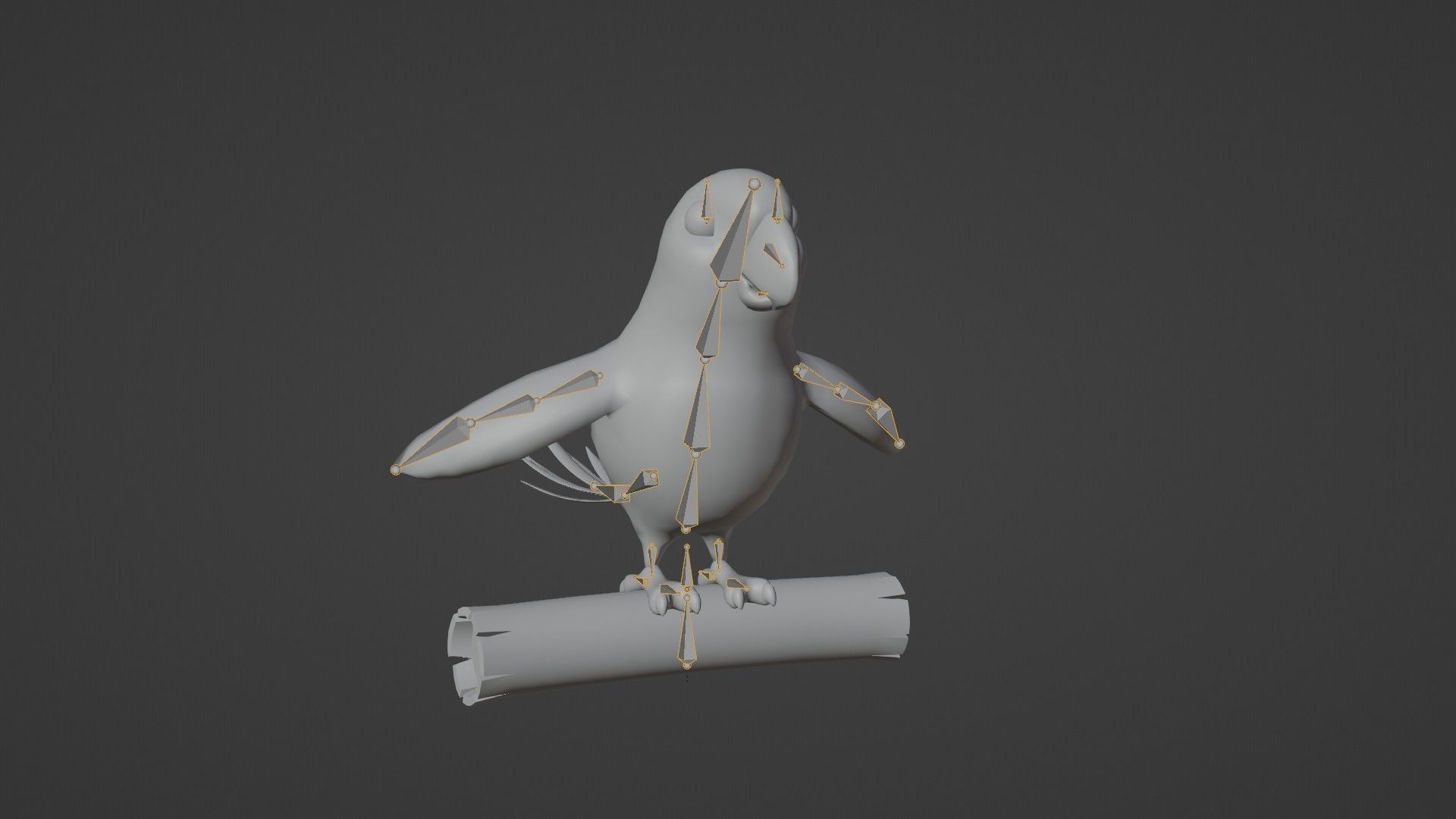 Cartoon Ara Parrot Animated and Rigged Base Mesh 3D Model Low-poly 3D model_20