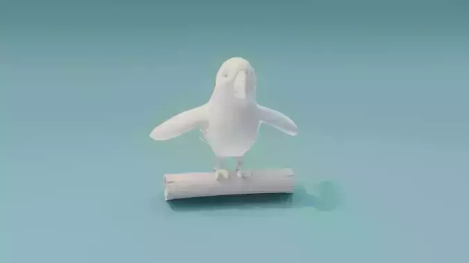 Cartoon Ara Parrot Animated and Rigged Base Mesh 3D Model Low-poly 3D model