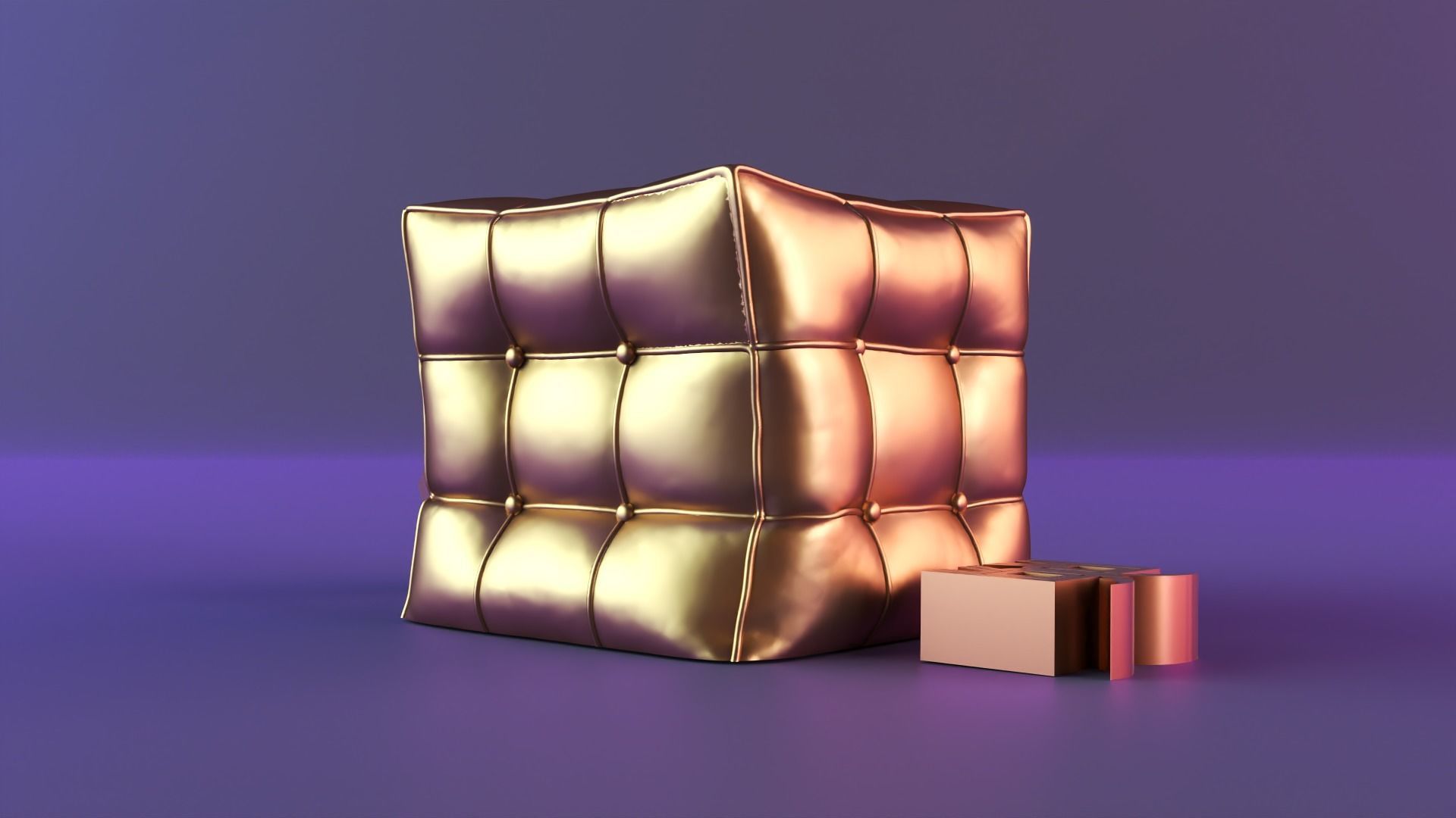 puf cube candle 3D print model_1