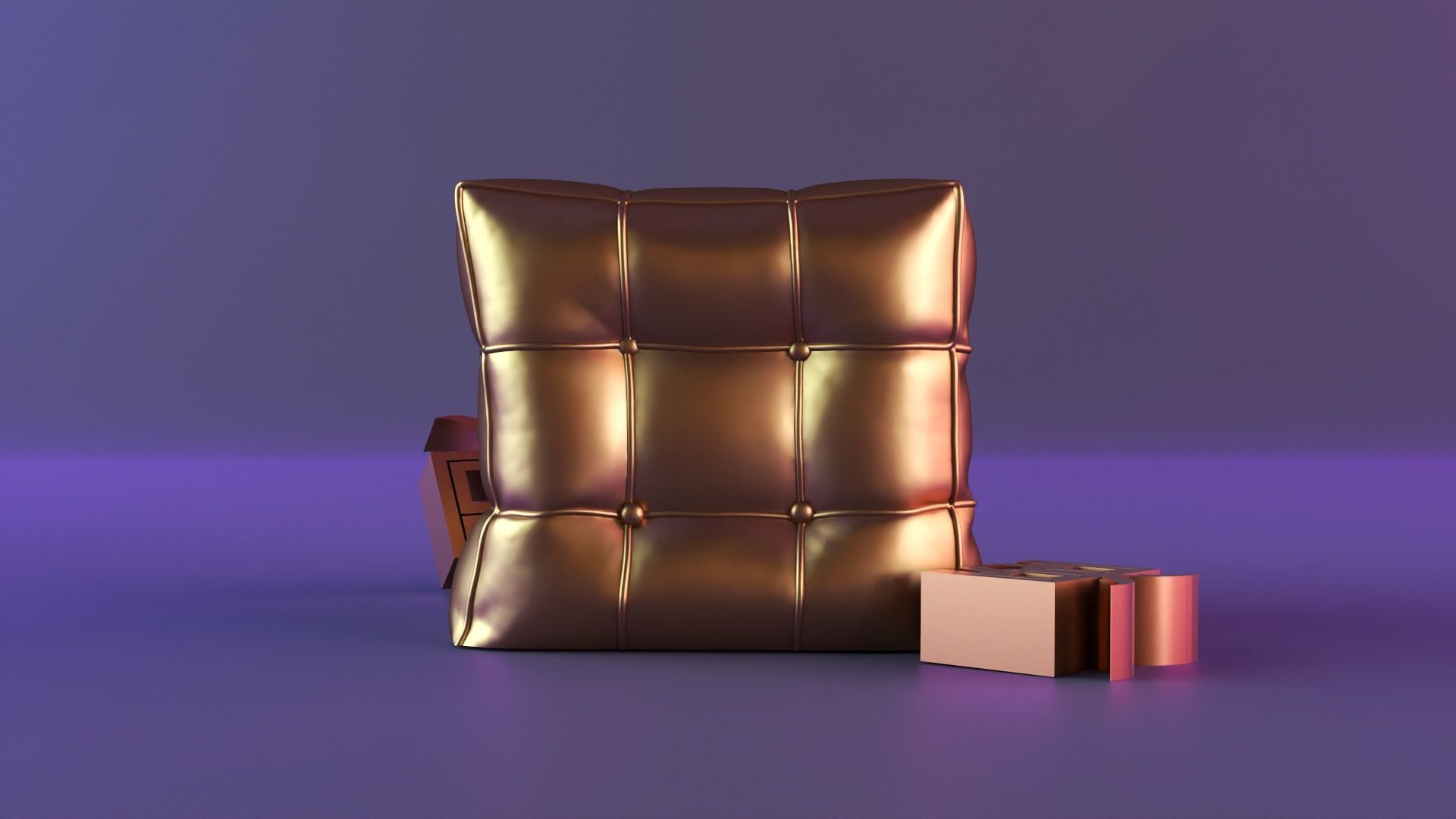 puf cube candle 3D print model_6