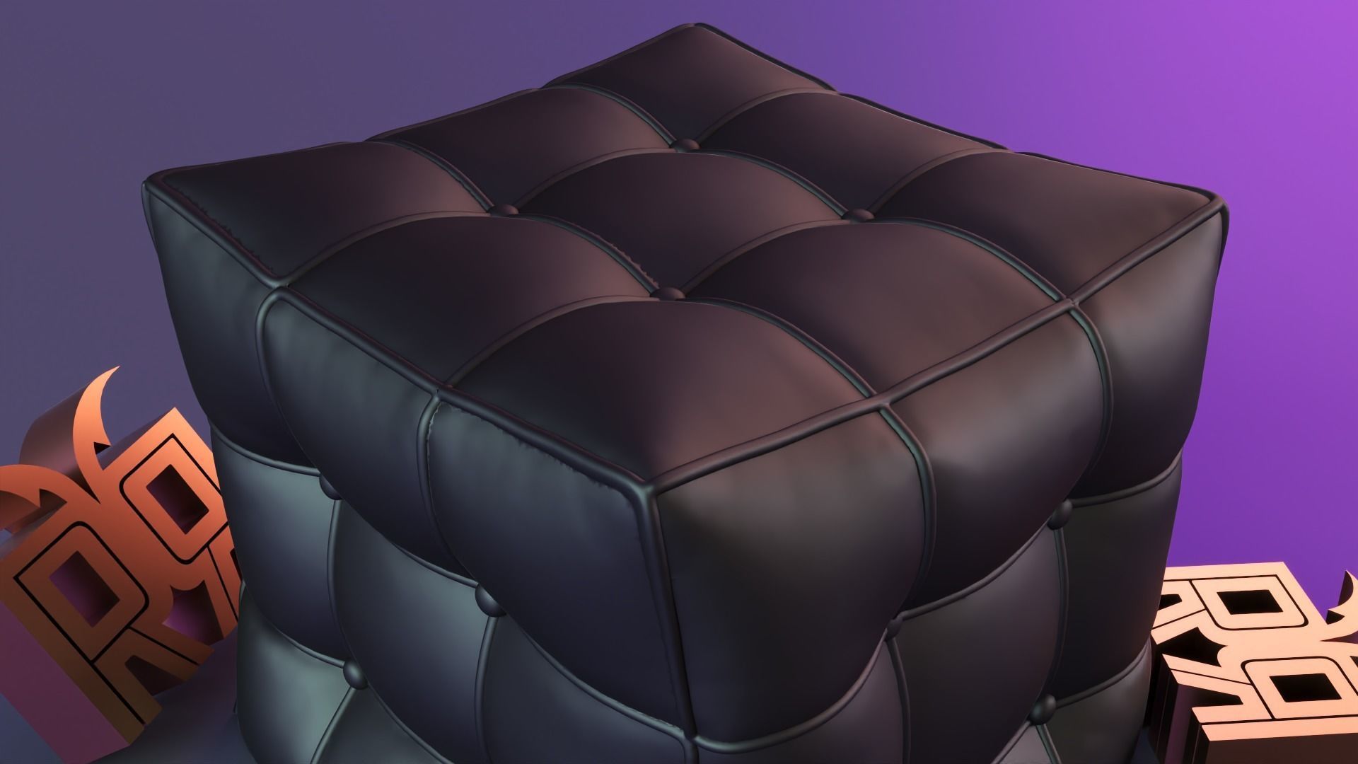 puf cube candle 3D print model_11