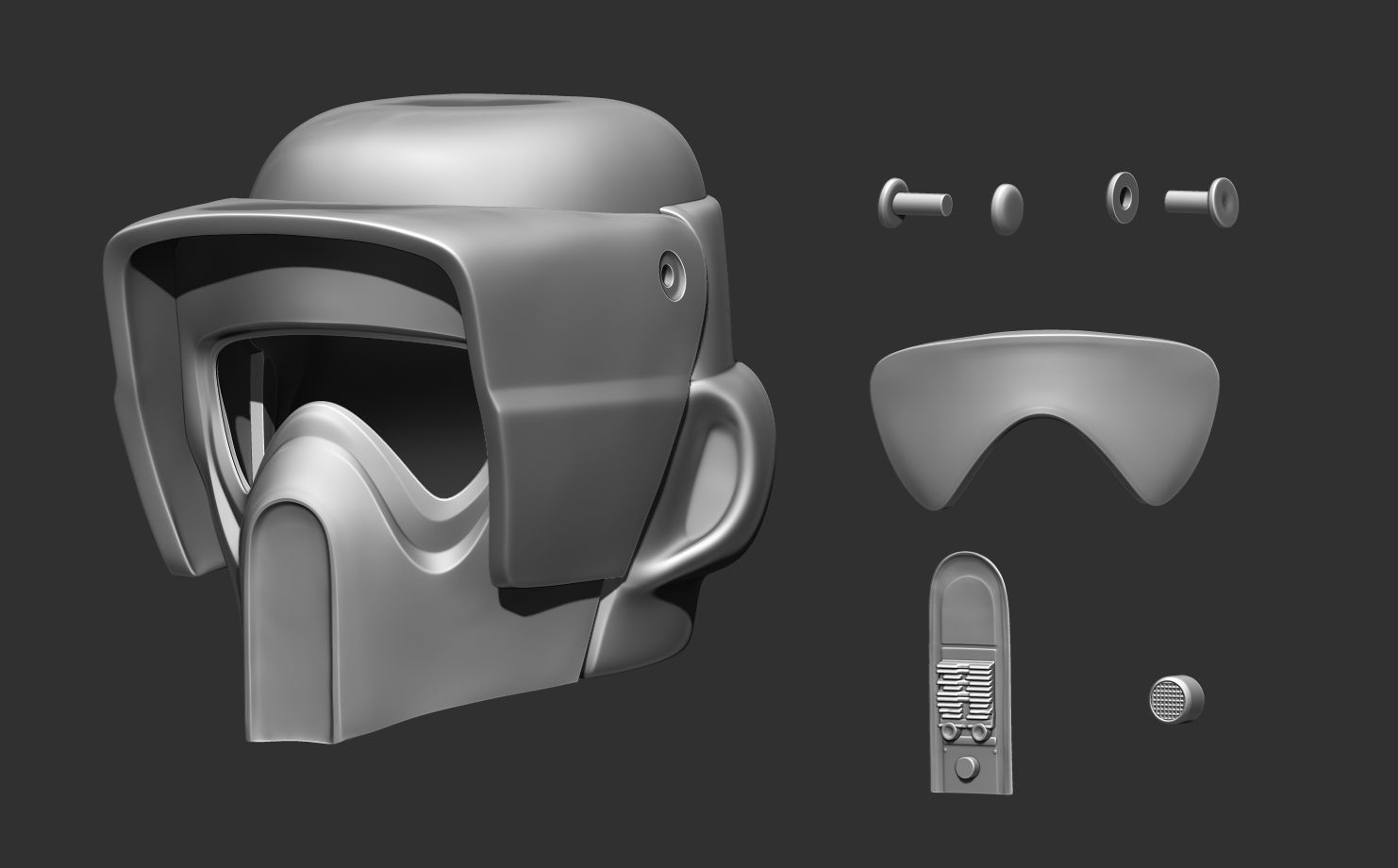 SCOUT TROOPER HELMET LIFE SIZE SCALE 3D print model_3