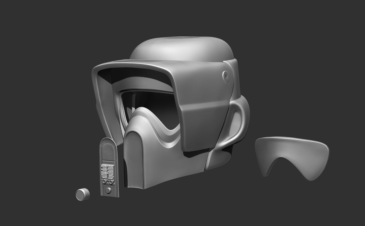 SCOUT TROOPER HELMET LIFE SIZE SCALE 3D print model_20