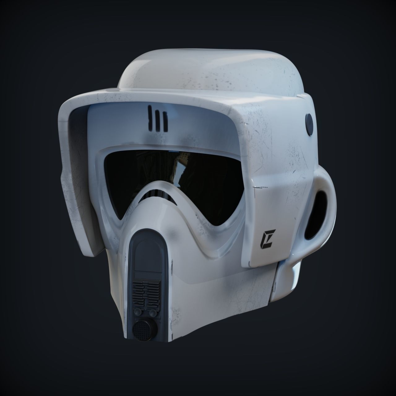 SCOUT TROOPER HELMET LIFE SIZE SCALE 3D print model_15