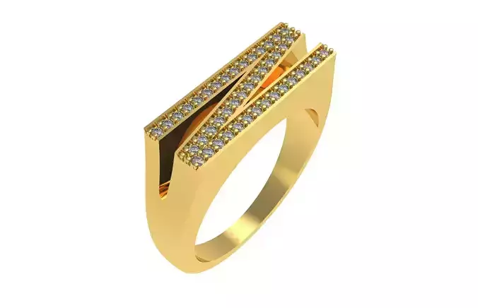 Alphabet N Diamond Ring 3D print model