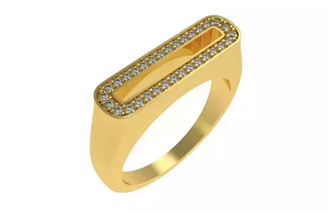 Alphabet O Diamond Ring 3D print model