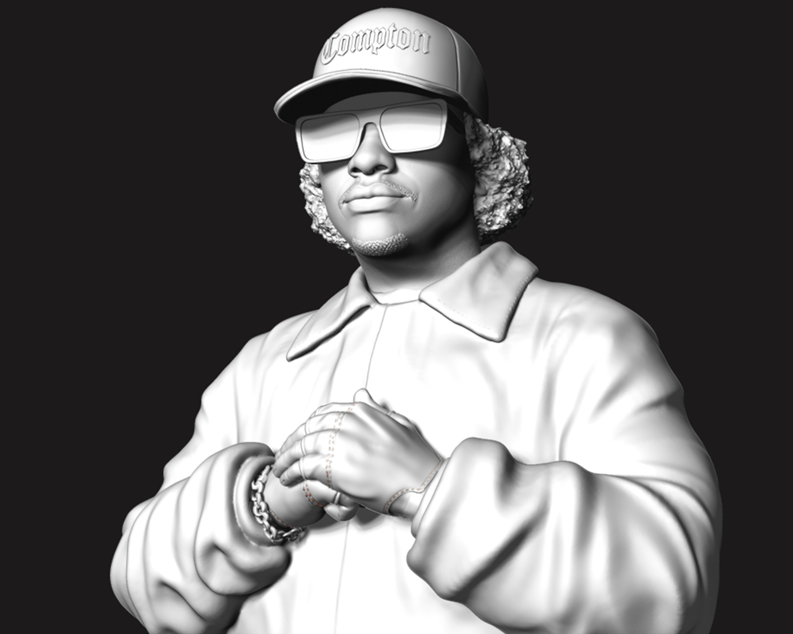 Eazy-E Bust 3D print model_3