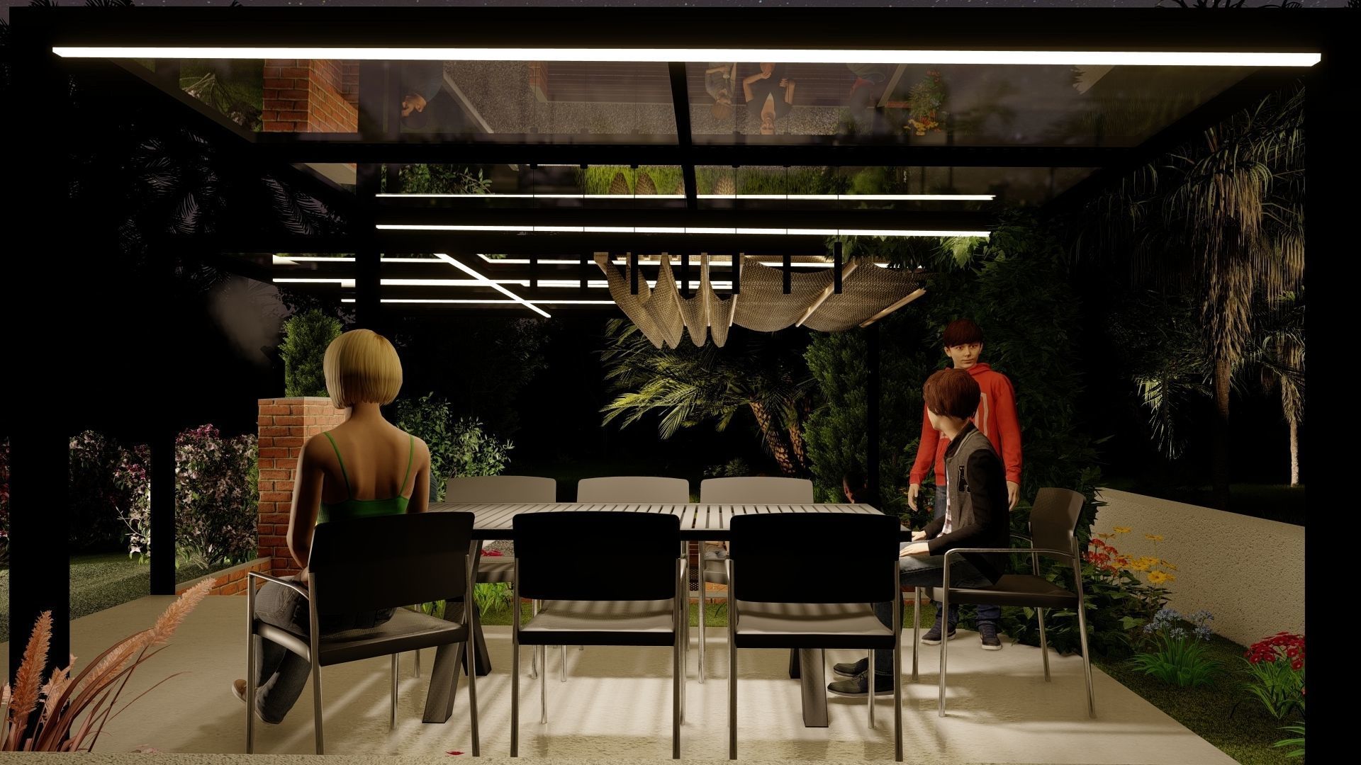 masonry pergola with landscape design and construction documents 3D model_7