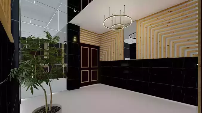 Dressing Room Interior Scene with lobby