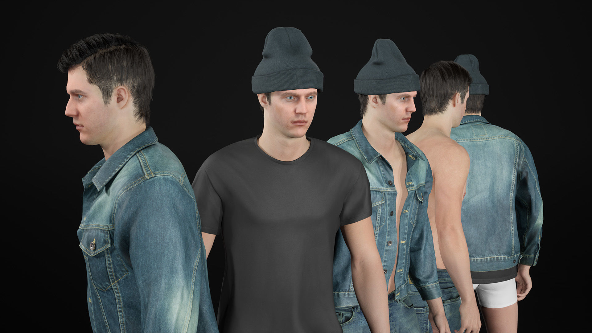 Man - Autumn Outfit 7 - Modular - Rigged Low-poly 3D model_21