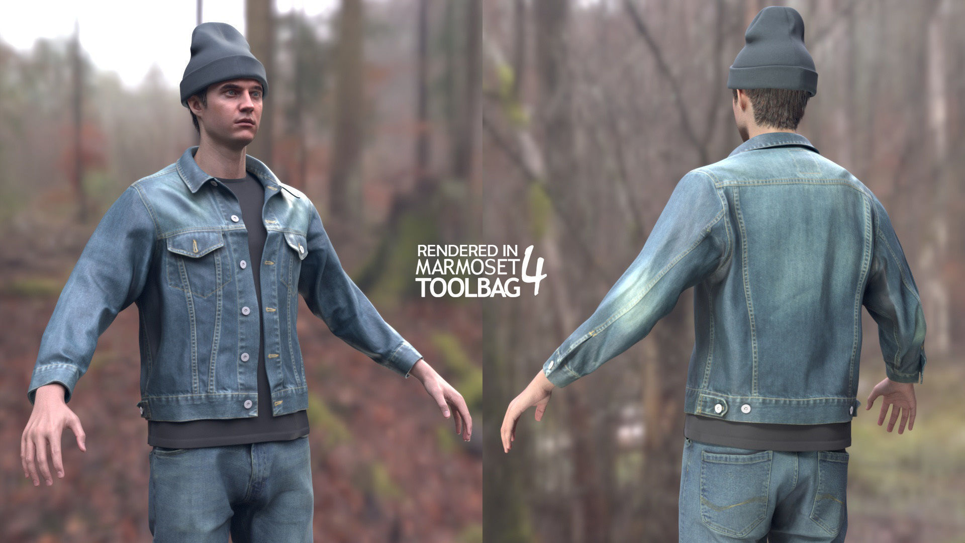 Man - Autumn Outfit 7 - Modular - Rigged Low-poly 3D model_4