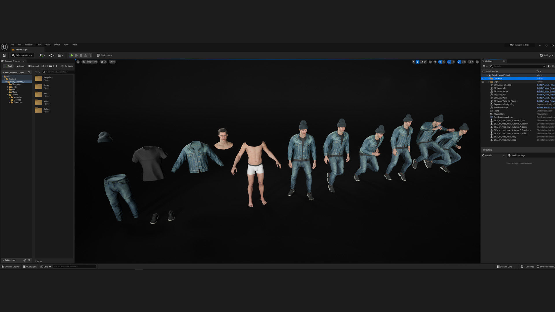 Man - Autumn Outfit 7 - Modular - Rigged Low-poly 3D model_5