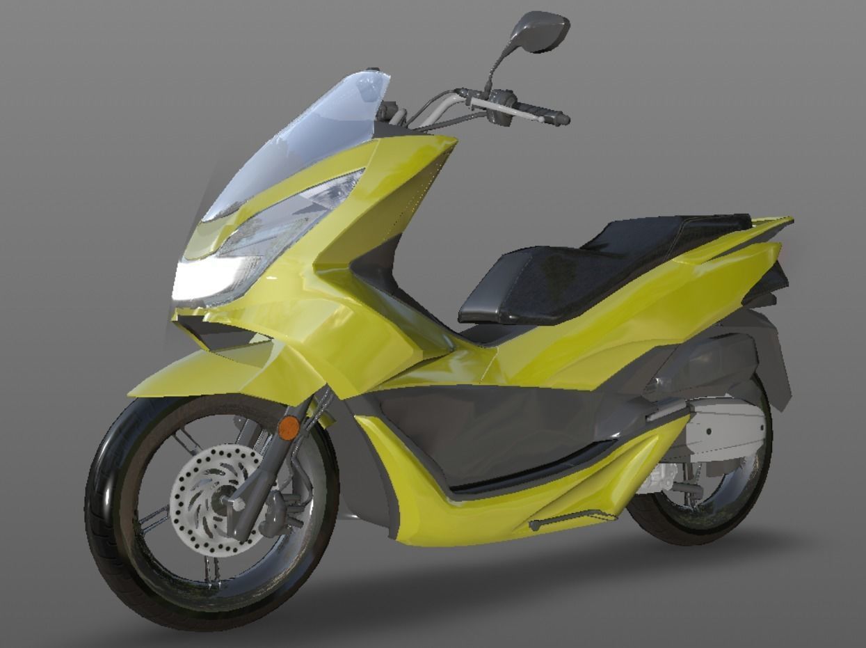 Honda PCX 125 Bike 3D Model Game Model Low-poly 3D model_12