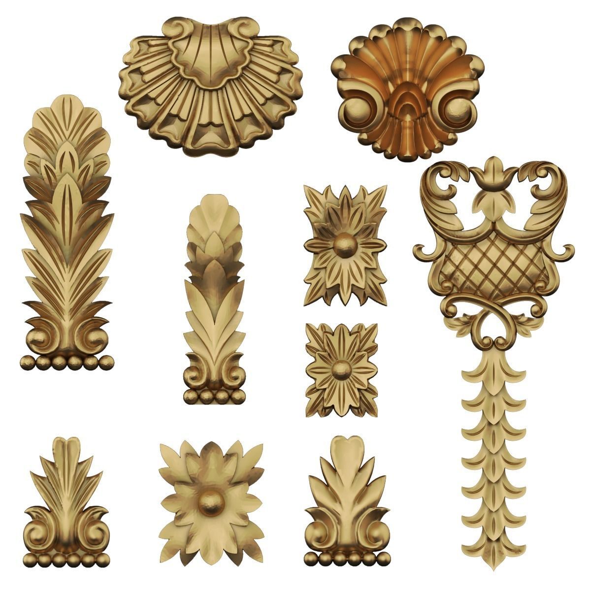 Classic 3d model pattern Luxury inlaid gold 3D model_1