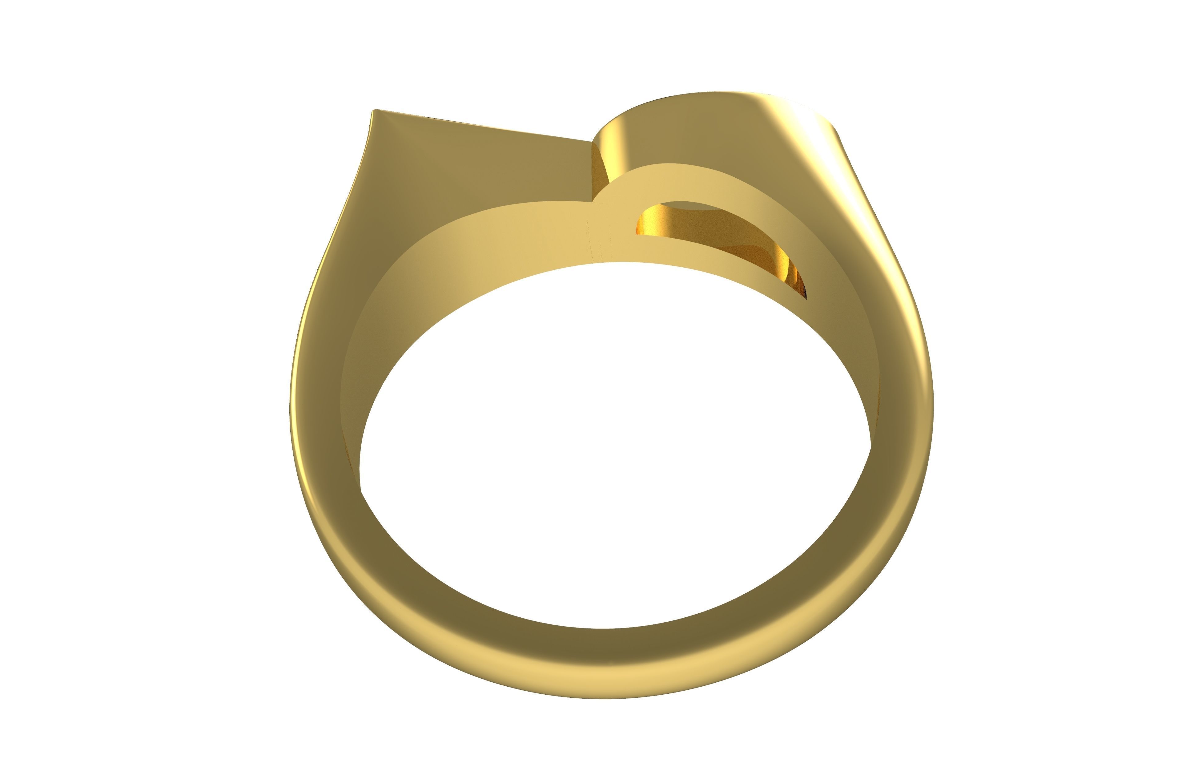Alphabet R Diamond Ring 3D print model_7